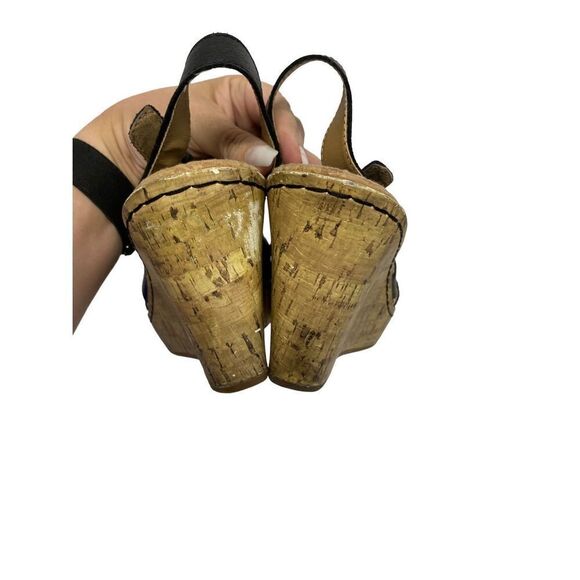 Born Concepts Black Leather Wedge Sandals - Picture 8 of 13